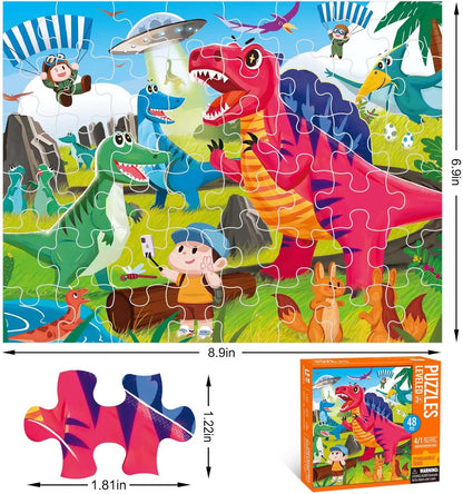 Puzzles for Kids Ages 3-8 Year Old,35pcs Jigsaw Puzzles for Toddlers & Children Ages 4-6，Educational Floor Puzzles with Storage Box for Gifts（Fire Engine）