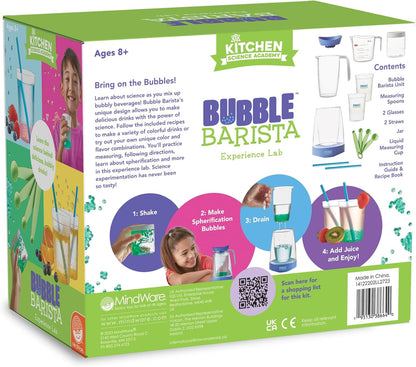MindWare Kitchen Science Academy Bubble Barista Kit - Innovative Drink-Making Kit That Combines Fizzy Magic with Kitchen Science - Chemistry Set for Ages 8 and Up