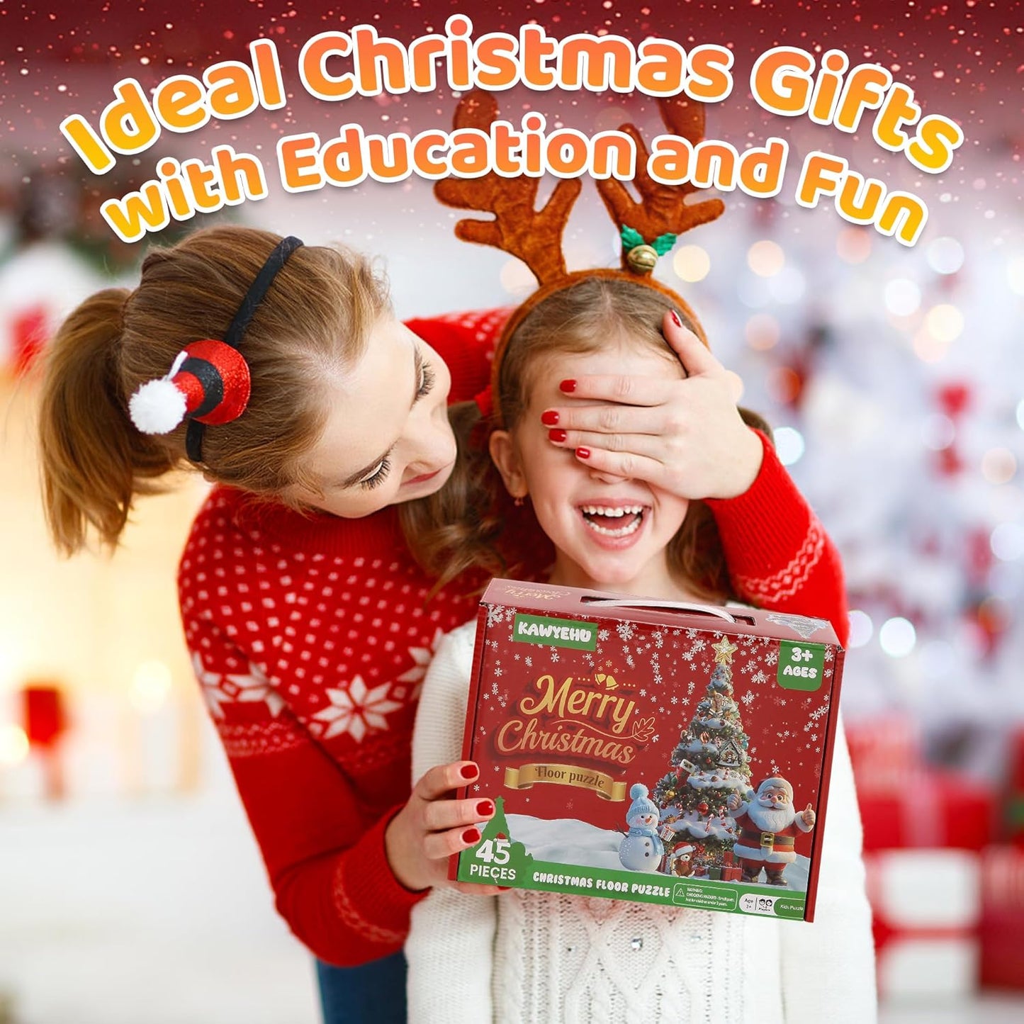 Floor Puzzles for Kids Ages 3-5, Unicorn Puzzles for Toddler Ages 4-6, 50 Pieces Jumbo Puzzles with Box, Unicorn Toys for Gifts 3-8 Years Old