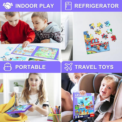 Magnetic Puzzles for Toddlers 1-3, Cartoon Mermaid Magnet 3 in 1 Jigsaw Puzzle, Kids Travel Puzzles Toys, Preschool Learning Toy for Kids 1-8 Year (Mermaid)