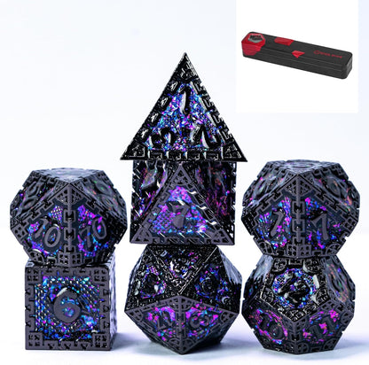 UDIXI Steampunk Metal Dice Set, 7 Die Polyhedral DND Dice Set for D&D Role Playing Game and Math Teaching (Ancient Copper)