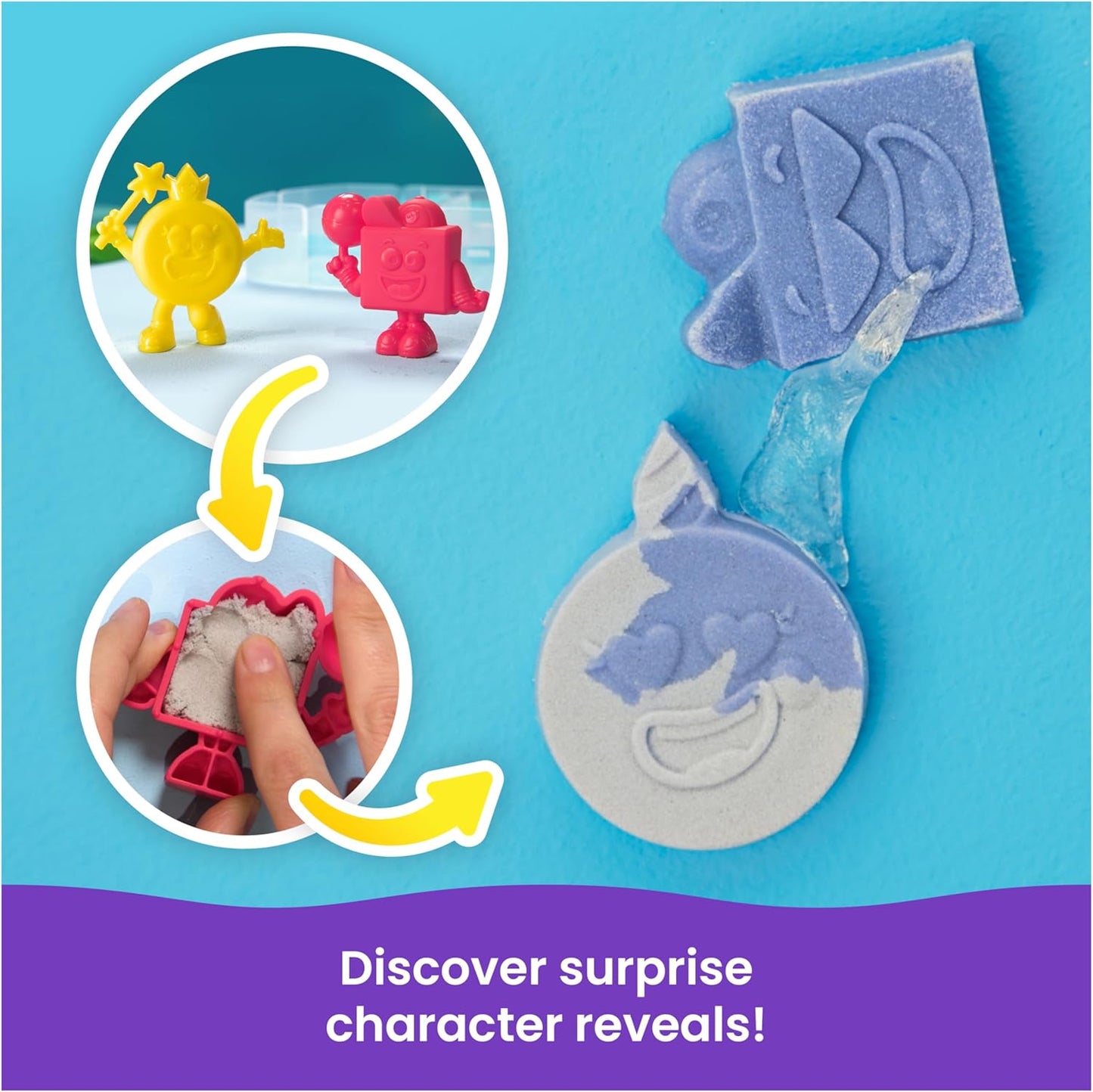 Kinetic Sand, Splash Starter Case with 6oz Color-Change Play Sand, 3 Tools & Molds, Reusable Storage, Sensory Toys, Holiday Gifts & Stocking Stuffers for Kids Ages 3 and up