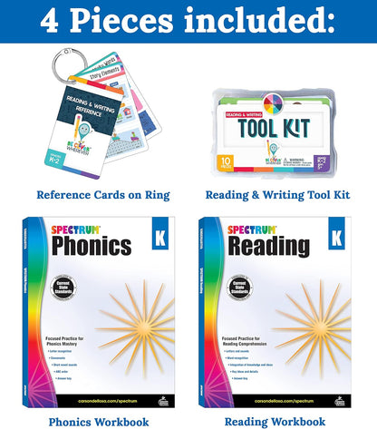Carson Dellosa 531pc K-2 Literacy Bundle, Kindergarten, 1st Grade, 2nd Grade Phonics Posters, Bulletin Board Sets, Instructional Resources, Dry-Erase Manipulatives, Big Box of Sentence Building Game