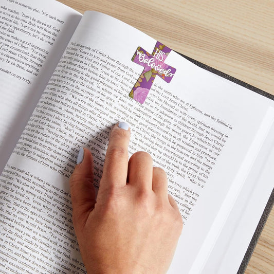 Magnetic Christian Bookmarks - Magnetic Cross Page Holders for Bibles - Inspirational Bookmarks for Women - Page Magnets for Your Bible - 2.25 x 1.6 in, Pack of 12, Multicolor