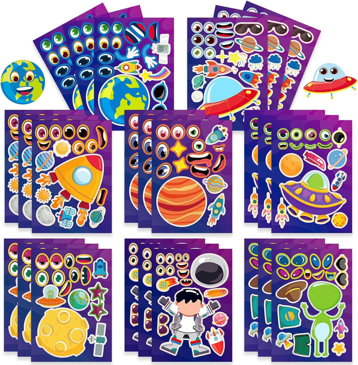 24-Sheet Make Your Own Science Sticker Kit | Microscope, DNA & Scientist Designs - Reusable Educational Decor for Classrooms & Kids Rooms