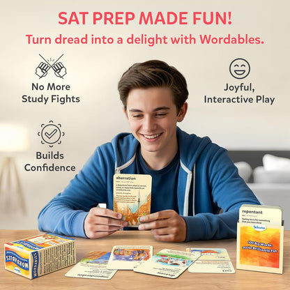 Skillmatics Vocabulary Flash Cards for Kids - Learn 100 Words with Wordplay, Visuals, & Soundplay, Educational Gift for Ages 8, 9, 10 & Up, Screen-Free Language Game