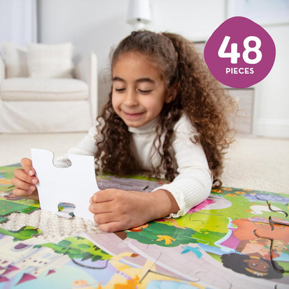 Melissa & Doug Fairy Tale Castle, Storybook Princess Themed Jumbo Floor Puzzle, 48-Piece Jigsaw Puzzle, 3 x 2 Foot Toddler Puzzles for Kids Ages 3+