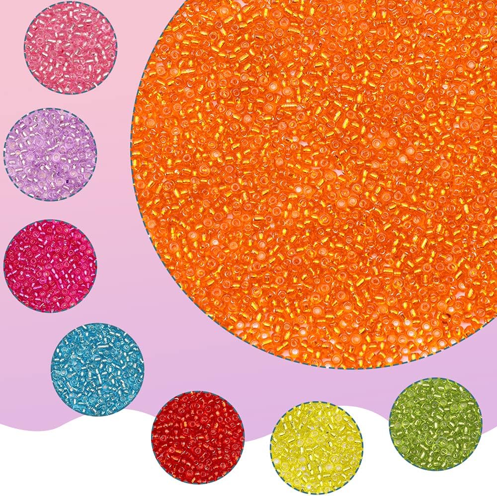 10100 Pcs Size 11/0 Glass Seed Beads, 2 mm Dark Green Small Mini Spacer Loose Pony Beads for Jewelry Making and DIY Crafts - Colors B