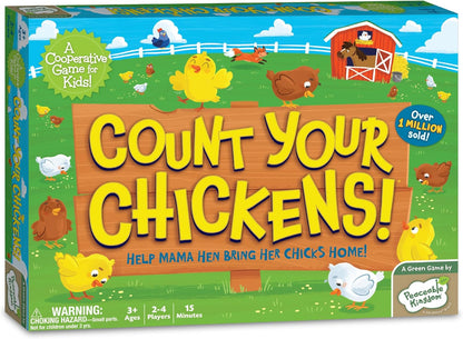 Peaceable Kingdom Count Your Chickens Award Winning Cooperative Counting Game for 2 to 4 Kids Ages 3+ - Premium Play Edition