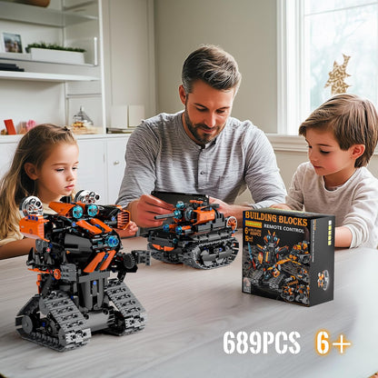 STEM Building Toys for Kids 6-14, 5in1 STEM Robot Building Kit for Kid, Remote & APP Controlled Tank Bulldozer Robot Building Blocks Set Birthday Xmas Gifts Ideas for Boys Girls (689PCS)
