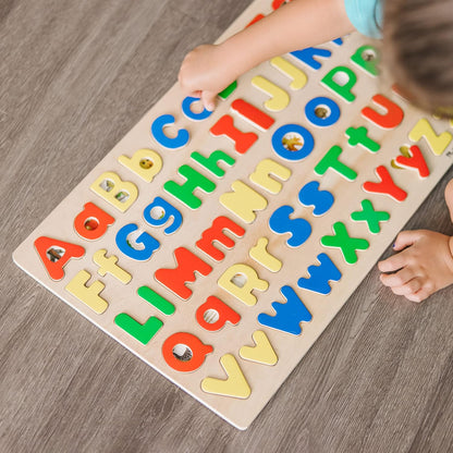 Melissa & Doug Upper & Lower Case Alphabet Letters Wooden Puzzle - 52 Pieces