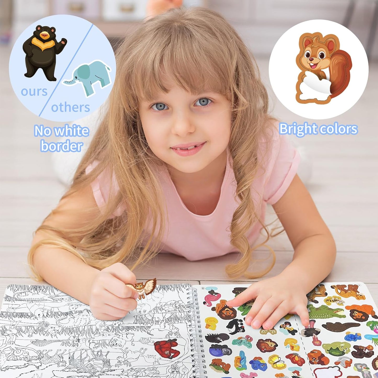 Kalysky Dinosaur and Ocean Animal Scene Sticker Book for Kids Ages 4-12, Search and Find Sticker Activity Book–Travel Toys for Toddlers, Airplane & Road Trip Games, Educational Fun