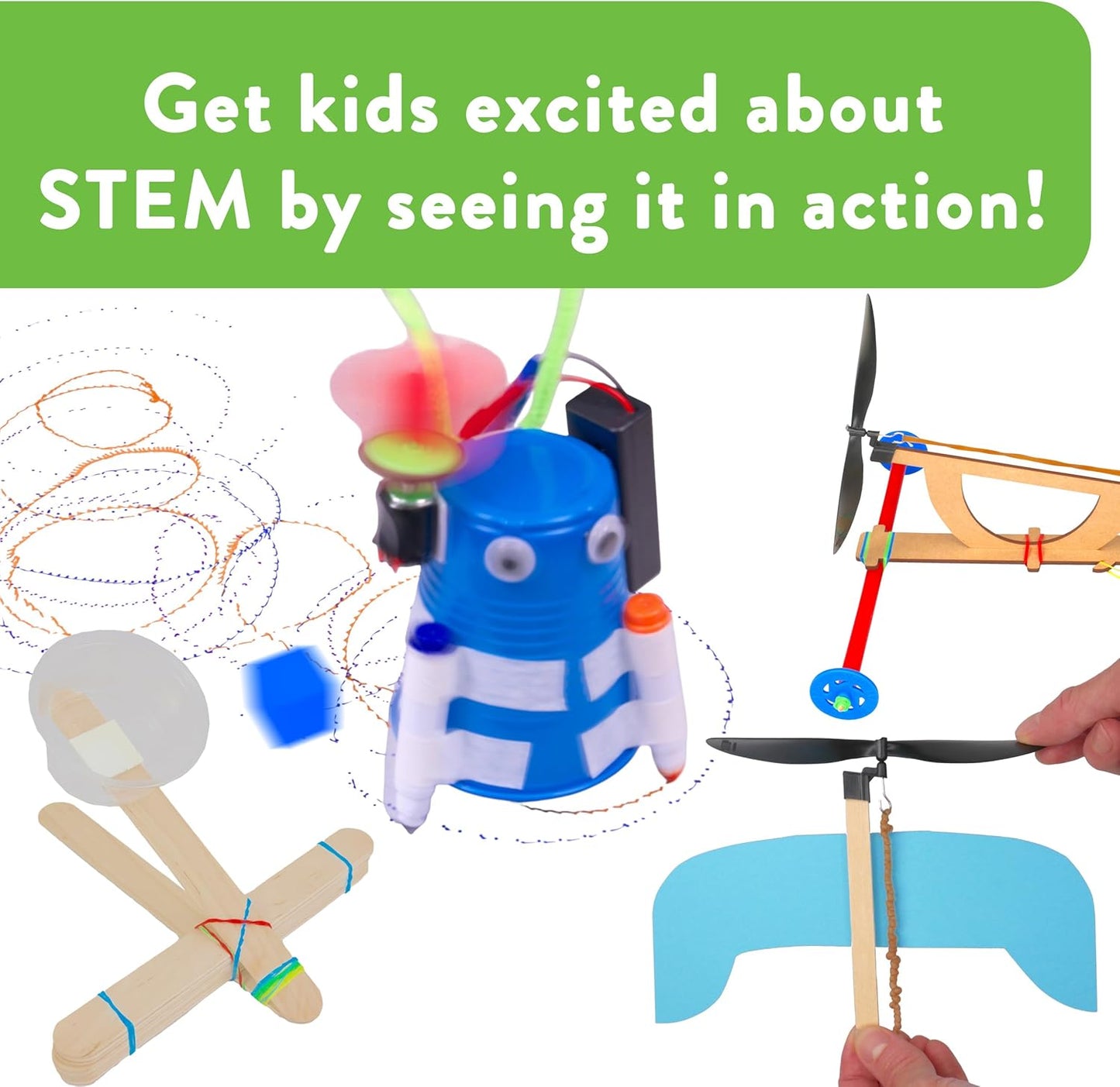 STEM Craft Kit – 25 Engineering Project Ideas, Complete STEM Project Kit with Over 400 Components for Classrooms and Groups, Ages 8+