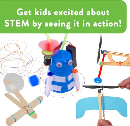 STEM Craft Kit – 25 Engineering Project Ideas, Complete STEM Project Kit with Over 400 Components for Classrooms and Groups, Ages 8+