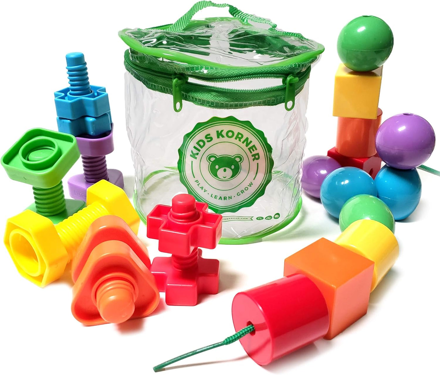 Jumbo Lacing Beads for Kids - Montessori Toddler Games and Educational Toys - Rainbow Matching Game and Stringing Bead Set with Toy Storage and Learning Activities eBook