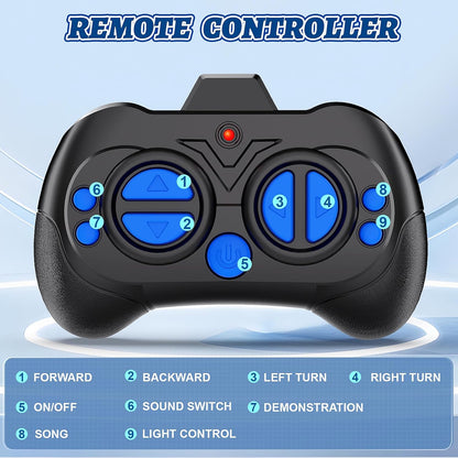 MindPal Robot Toys Rechargeable RC Robots for Kids with LED Eyes Auto-Demonstration Dance & Sing Remote Control Emo Robots for Boys Girls, Camouflage Blue