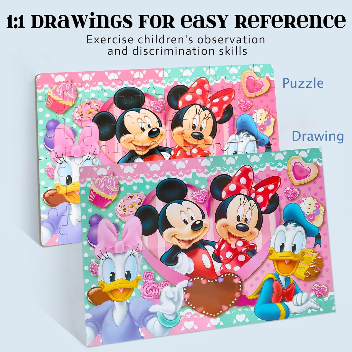 MZZOTOY Puzzles for Kids Ages 4-8, 60 Piece Puzzles for Kids Ages 3-5 in a Metal Box Girls and Boys Learning Educational Jigsaw Puzzle Toys Gifts