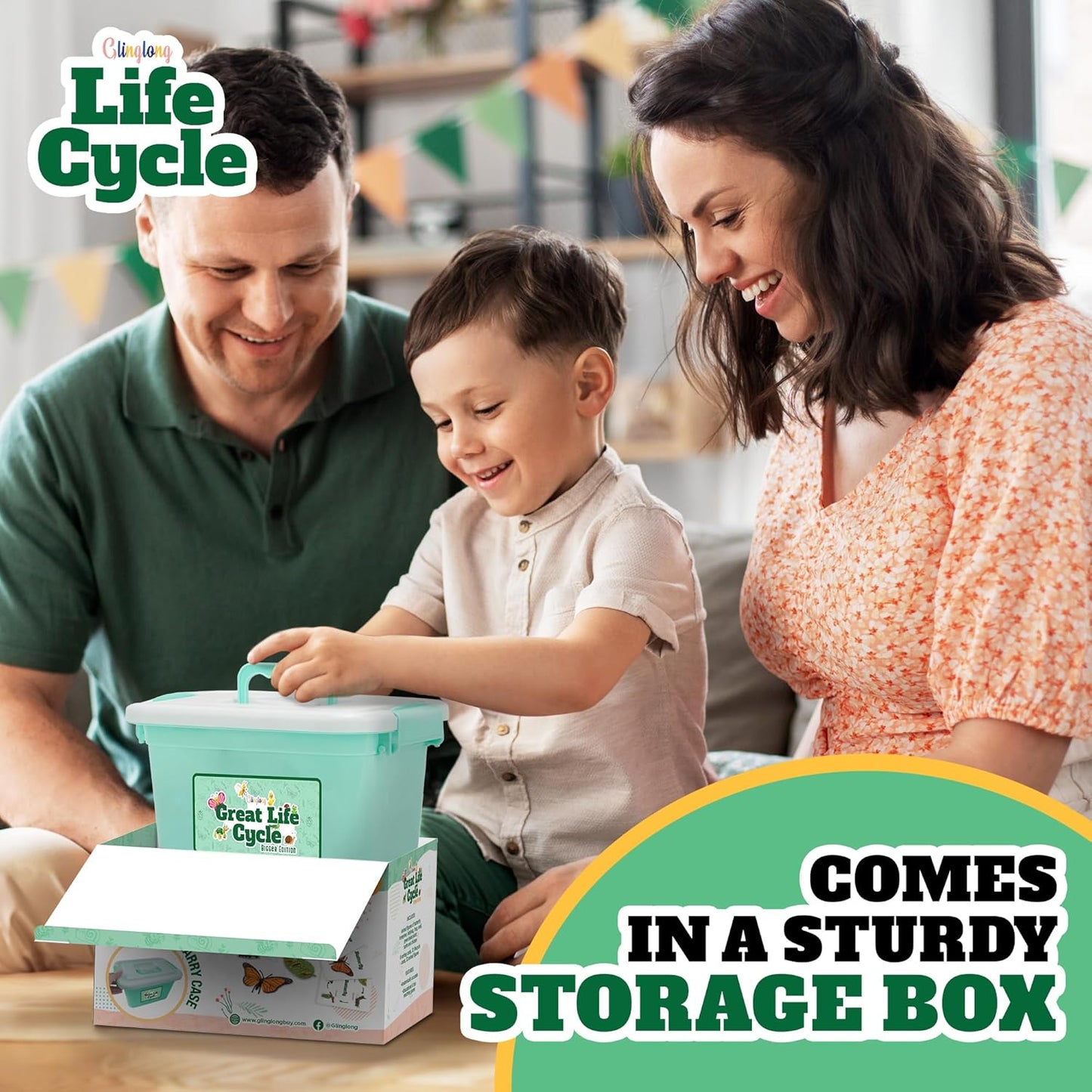 Life Cycle Animal Kit - Montessori Science Toy with 24-Piece Matching Game, Butterfly, Frog, Chicken, Bee, Ladybug and Turtle STEM Educational Gift, Easter Basket fillers for Kids Ages 3-8