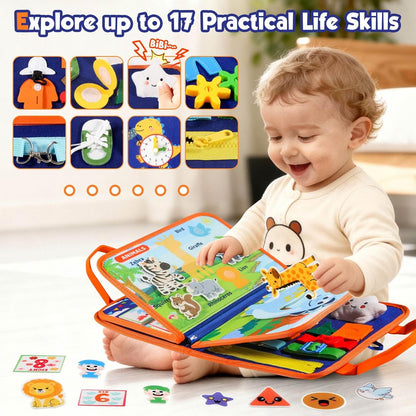 GOLIYEAN Toddler Busy Board - Montessori Toys for Toddler Boy Girl Birthday Gifts, Educational Learning Sensory Busy Book for Toddlers, Quiet Activity Books for Toddlers, Travel Toys for Airplane Car