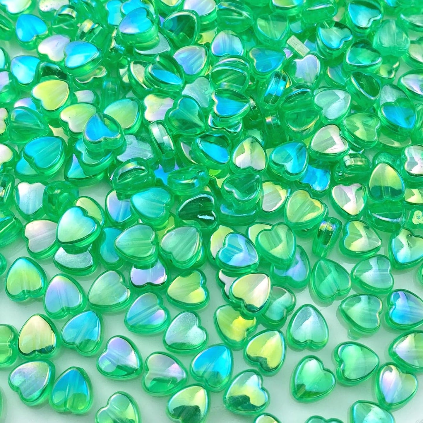 400 PCS Acrylic Heart Shape Beads AB Colors Heart Pony Spacer Beads for Jewelry Making DIY Bracelet Earring Necklace Key Chains(Deep Pink)