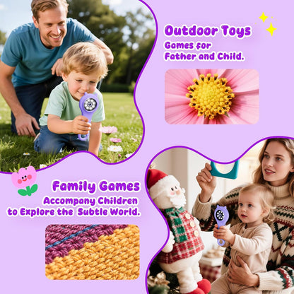 Microscope for Kids - Electronic Handheld Magnifying Glass for Children-STEM Outdoor Science Kit for Summer Travel & Camping Toy,Birthday Gifts Toys for 5-8 9-12 Year Old Girls（Purple）