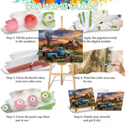 Paint by Numbers for Adults and Kids Beginner, 3 Pack Green Boho Palm Leaf Sun Moon Line Beige Painting by Number Kits On Canvas, Number Artist Paint by Number Kit DIY Acrylic Paints, Home Wall Decor