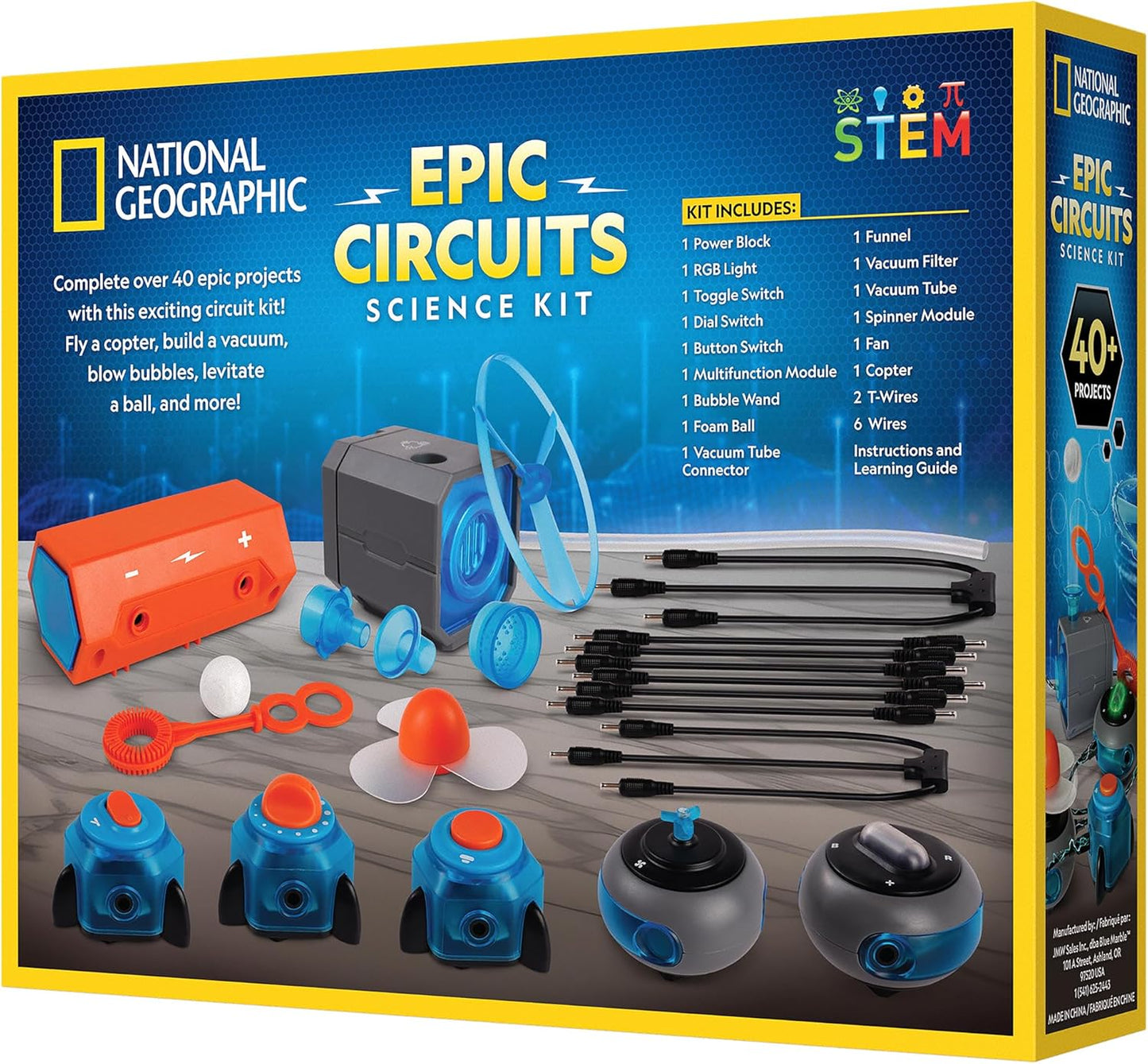 National Geographic Circuit Maker Electronics Science Kit – 60 Hands-On STEM Projects for Kids, Build Real Electrical Circuits, Educational STEM Activity for Learning Electricity & Engineering Skills