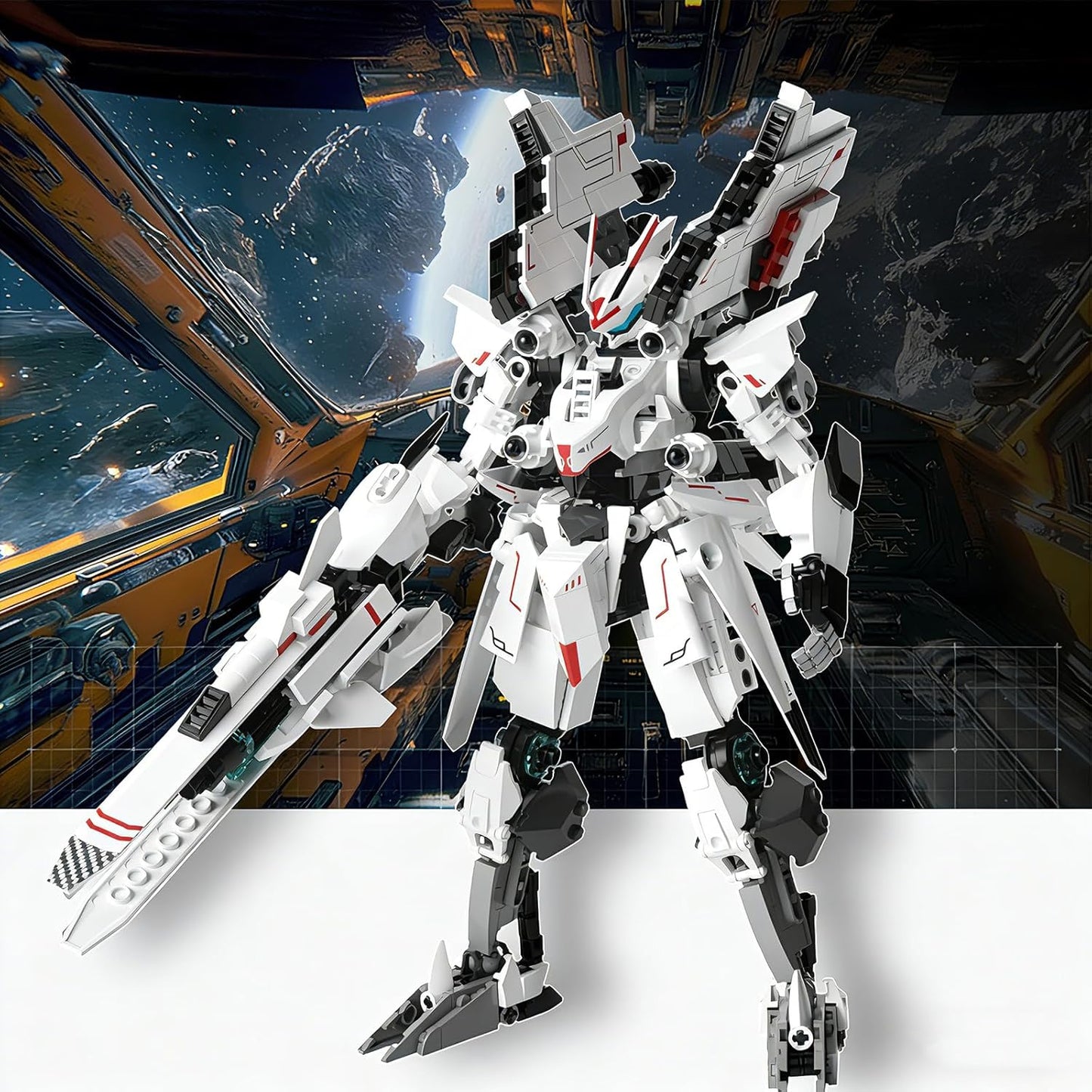 Mech Robot Building Blocks Set Movable Joints Construction Toy 654PCS Creative Collectible Action Figure Model Kit for Kids and Hobbyists Ages 6+