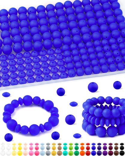 200Pcs FIVEIZERO Mixed Silicone Beads for Keychain Making, 12mm 15mm Round and 12mm Lentil Silicone Beads for Pens Bracelet Necklace DIY Crafts(Black)