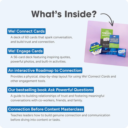 We! Connect Cards - Conversation Cards to Build Trust & Connection - Ideal Office Games, Ice Breakers & Educational Team Building Games - Featured by TEDx (60 Color-Coded Pieces)