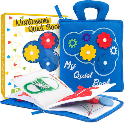 deMoca Travel Toys for Toddlers, Quiet Book for Toddlers 1-3, Baby Travel Toys for Airplane Car Rides, Montessori Busy Book for 1 Year Old with All Parts Attached, Felt Activity Pad, No Noise Gift