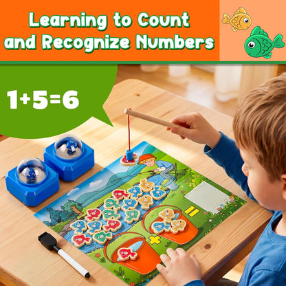 Math Board Games for Kids with Dice Poppers, Math Manipulatives Kindergarten Preschool Math Games Counters Toys, Addition and Subtraction Dice Games Homeschool Supplies Classroom Must Haves
