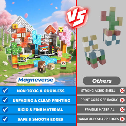 Magneverse 200 PCS 0.8in Magnetic Blocks - Magnet Toys for Kids, Magnetic Building Blocks Cubes, Stacking Magnets, School STEM Toys Birthday Gifts for Boys and Girls Age 3+ Years Old (Theme: Portal)