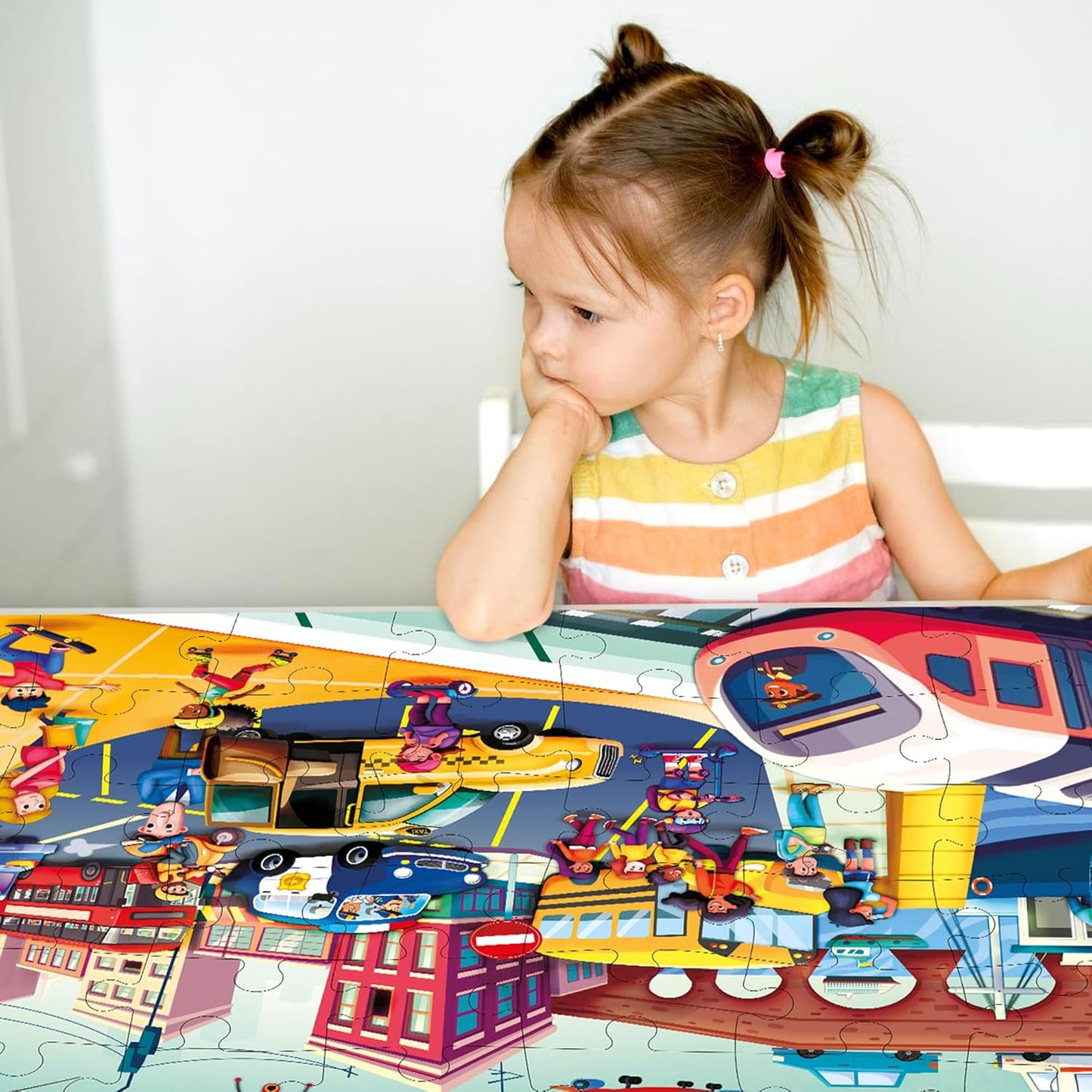 QUOKKA Giant Floor Puzzle for Kids Ages 4-6 – 2x3 Feet Extra-Thick 48 Pieces Toddler Puzzle Ages 3-5 – Construction Educational Activity for Boys Girls – Premium Box with Sturdy Handle & Magnetic
