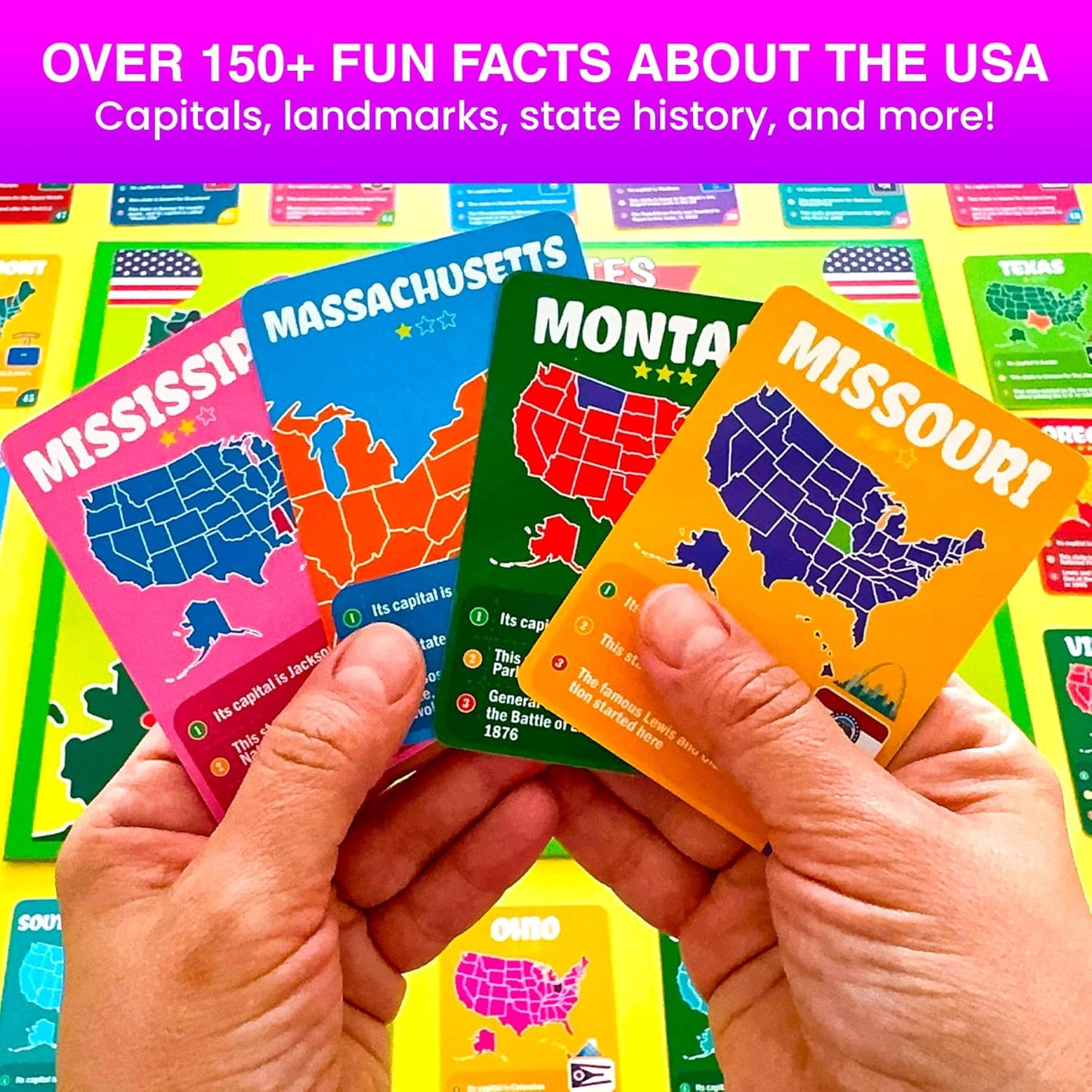 QUOKKA Board Games for Kids 8-12 - Family Games for Kids and Adults - Journey Across the World Card Game Ages 5-9 - Learn Capitals, Flags, Facts, and Map Locations with 195 World Map Cards