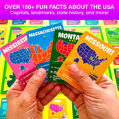 QUOKKA Board Games for Kids 8-12 - Family Games for Kids and Adults - Journey Across the World Card Game Ages 5-9 - Learn Capitals, Flags, Facts, and Map Locations with 195 World Map Cards