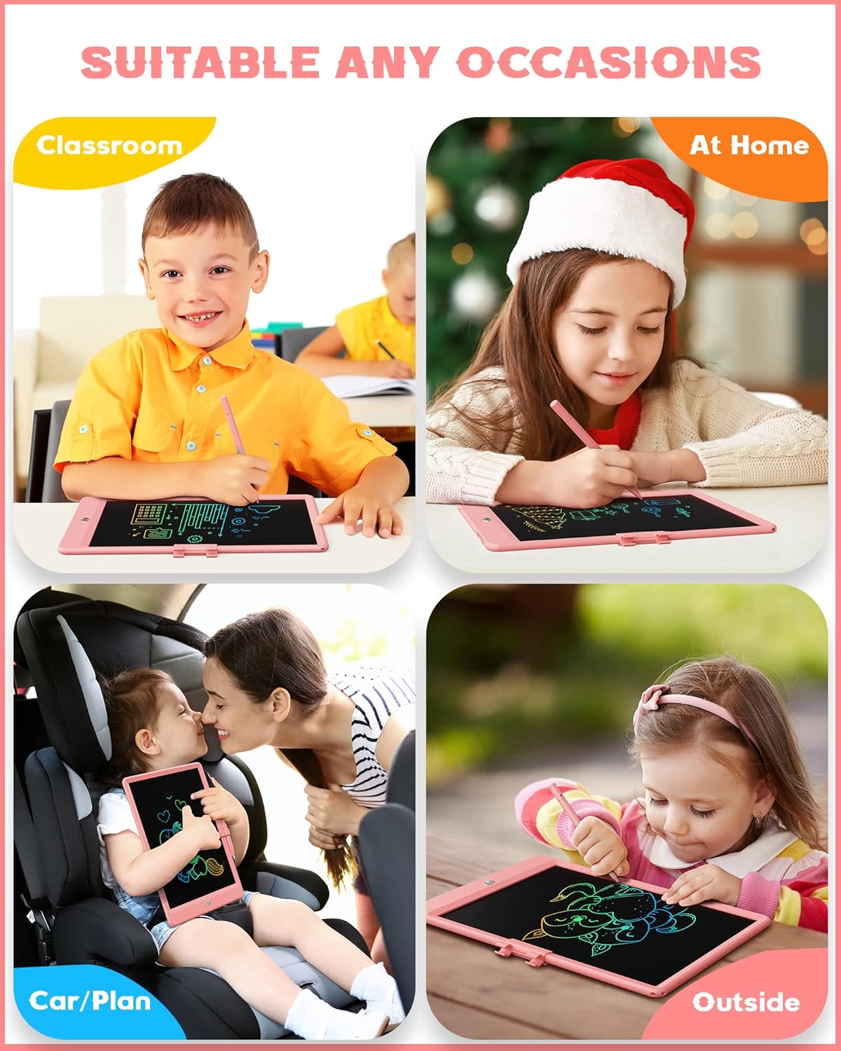 Bravokids Toys for 3-6 Years Old Girls Boys, LCD Writing Tablet 10 Inch Doodle Board, Electronic Drawing Pads, Educational Birthday Gift for 3 4 5 6 7 8 Years Old Kids Toddler (Blue)