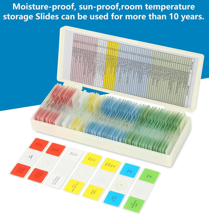 Microscope Slides with Specimens for Kids, 30 Lab-Grade Prepared Microscope Slides, Animal Plant Microbe Cells, STEM Biology Kit for Kids Ages 6-8 Homeschool, Classroom Labs & Science Education