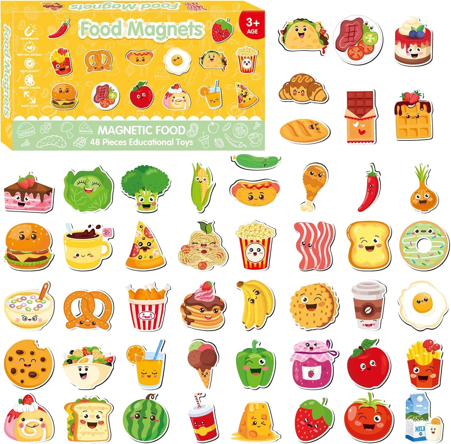 Magnetic Letters and Numbers for Fridge, Cute Colorful Animal Alphabet 26 Uppercase Letters 0-9 Numbers, Fridge Magnets Set for Learning Spelling Girls
