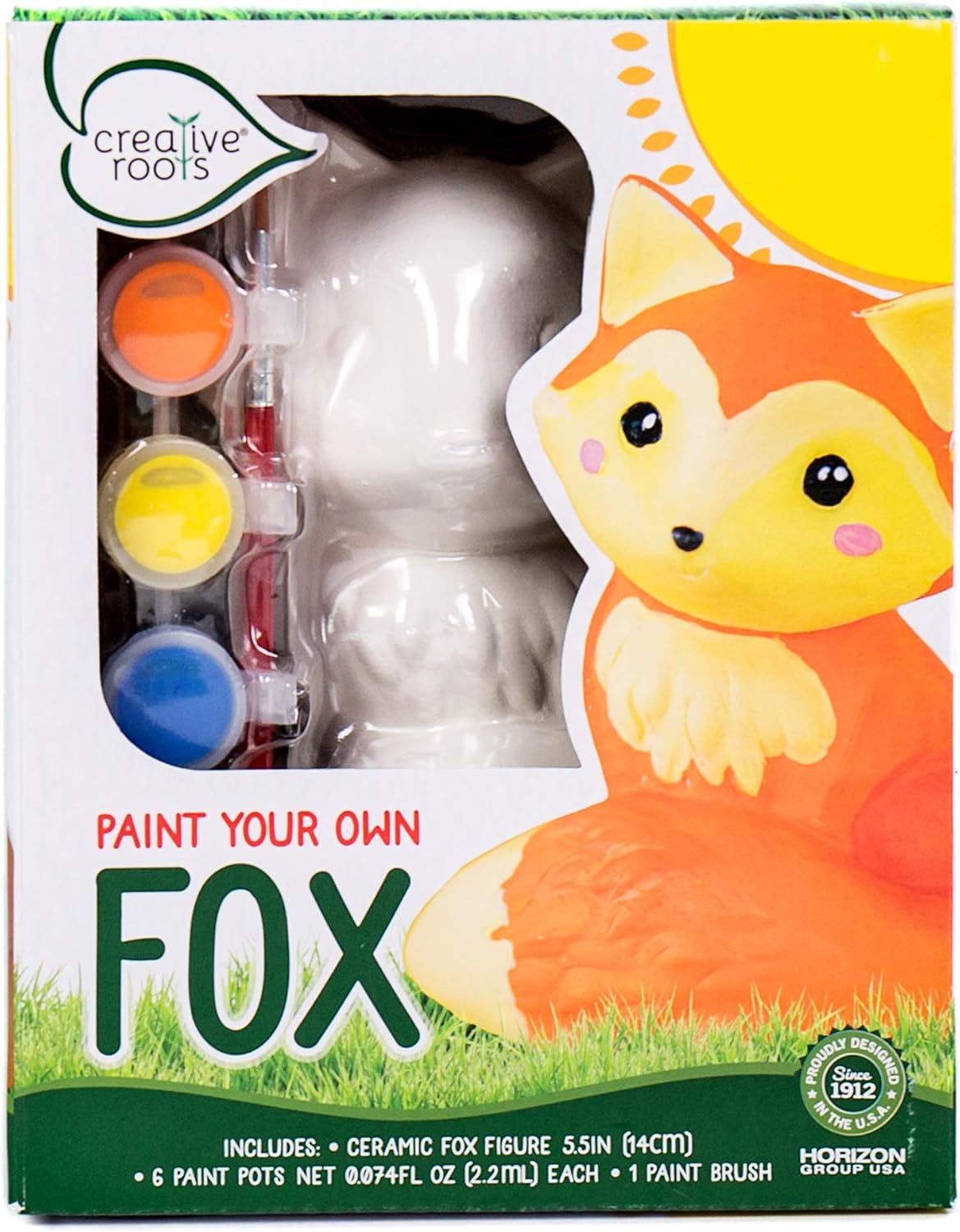 Creative Roots Paint Your Own Rock Pets by Horizon Group USA, 6 Colors, Paint Brush, Wiggly Eyes and Glue Included, Multicolor