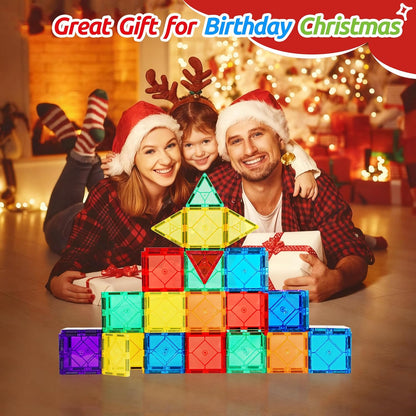 8 Piece Large Square Shape Magnetic Tiles Kids Toys, Magnetic Building Blocks STEM Magnet Building Set Preschool Learning Magnet for Kids Ages 3-5 4-8, Sensory Montessori Toys for 3+ Boys and Girls