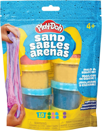 Play-Doh Sand Castle Bucket, 5 Colors & Scents of Play Sand, Resealable Cans with 5 Fun Tools, Sand Castle Building Kit, Creativity for Kids Sensory Bin, Toys for Soft Play