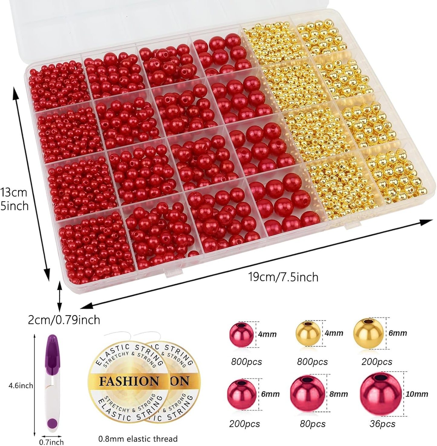 Hpebl 2136PCS Beads for Bracelets Pearl Bracelet Making Kit Friendship Bracelet Kits Bracelet Bead Kits Small Pearl Bead and Gold Beads Beading Kit for Bracelets Jewelry Making Kit