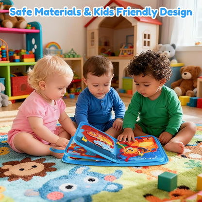 Ocean Busy Book for Toddlers 1-3, Montessori Quiet Book with 20 Activities, Travel Toy for Fine Motor Learning, Gift for Boys Girls