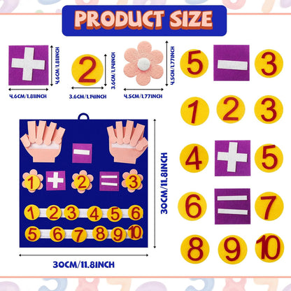 Deekin 2 Sets Handmade Felt Finger Math Toy Set Felt Math Toys Number Learning Counting Finger Boards Kindergarten Early Learning Toys Games Addition Subtraction (Skin Color)