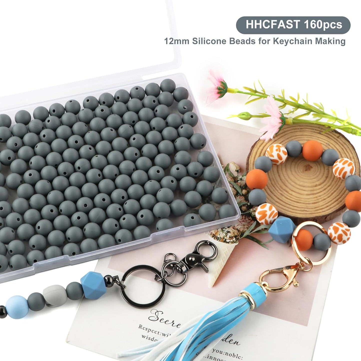 65Pcs 19mm Silicone Beads for Keychain Making Bracelet Necklace, Bulk Round Silicone Beads for Pens（Christmas Green） - Colors A