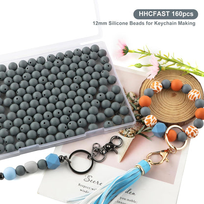 65Pcs 19mm Silicone Beads for Keychain Making Bracelet Necklace, Bulk Round Silicone Beads for Pens（Christmas Green） - Colors A