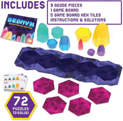 MindWare Geonyx Single-Player Logic Game, Crystal-Shifting Brain Teaser Puzzle with Progressive Challenges for Critical Thinking and Spatial Reasoning, Solo Play for Kids and Adults Ages 8 and Up