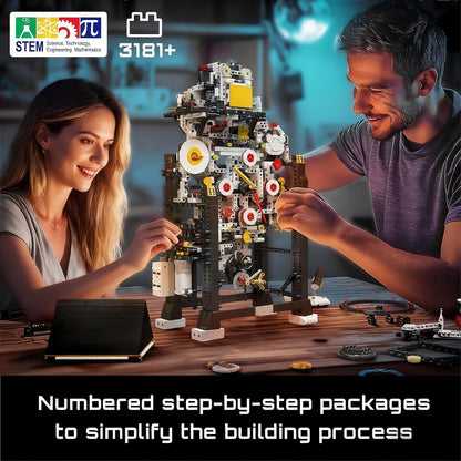 Mould King Cyberpunk Grand Clock Building Blocks Set, 3675+ Pcs Real-Time Clock Model Kit with Mechanical Gears, App Control Electric Building Model Kit, Creative Gift Toys for Adults Teens