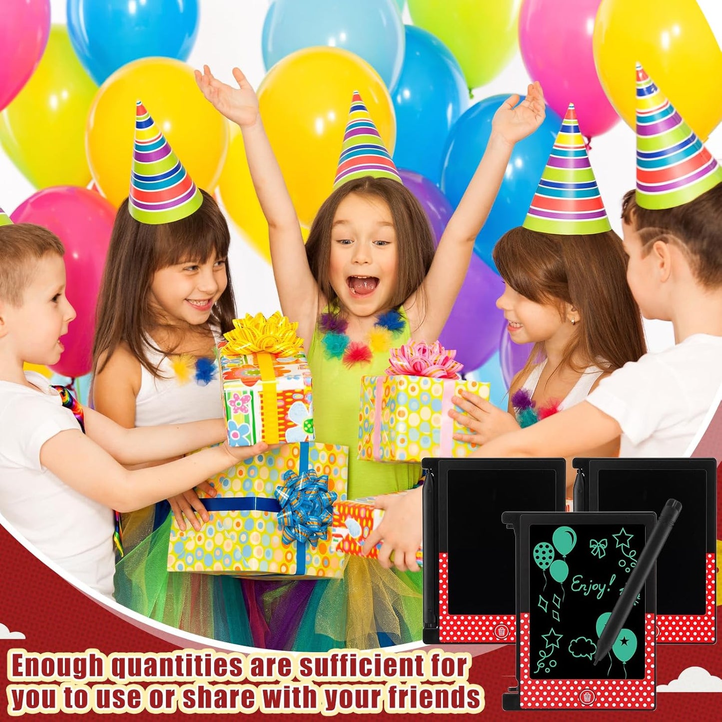 Nezyo 24 Pack Toy Inspires Party Favors Supplies, LCD Writing Tablet for Kids, 4.6'' Mini Board Drawing Tablet, Cartoon Goodie Bags Stuffers Birthday Toddler Boy Student Gifts